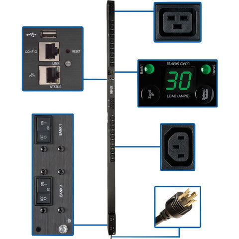Eaton 5.5kw Single-phase Switched Pdu - Lx Interface, 208/230v Outlets (20 C13 &