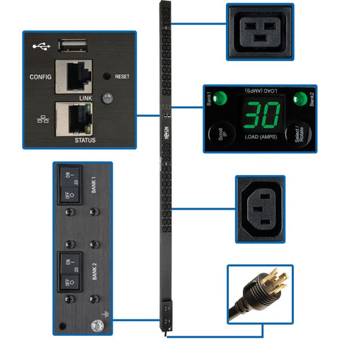Eaton Pdumnv30hv2lx - Power Distribution Unit - Vertical (0u) - 208/230v - 5.5kw - (36