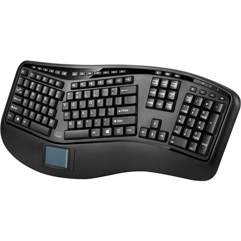 Adesso Innovation Inc Adesso 2.4ghz Wireless Tru-form Media 3d  Ergonomic  Touchpad Keyboard, With  Sp