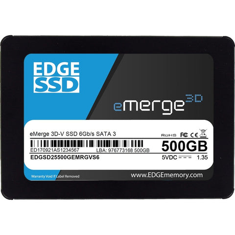 Edge Memory 500gb 2.5 Emerge 3d-v Ssd - Sata 6gb/s