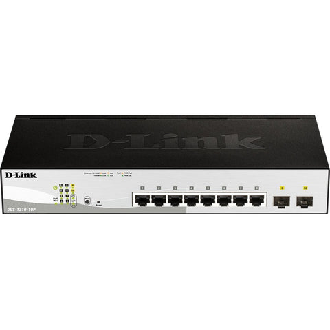 D-link Systems D-link Dgs-1210-10mp  Supports Eight (8) 1 Gigabit Copper Poe Ports And Two (2)