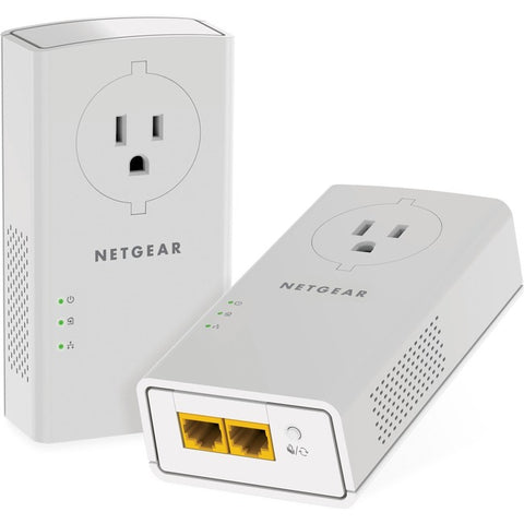 Netgear Powerline 2000 + Extra Outlet - Two (2) 10/100/1000mbps Gigabit Ethernet Port On