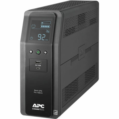Apc By Schneider Electric Apc Back-ups Pro, 1000va/600w, Tower, 120v, 10x Nema 5-15r Outlets, Sine Wave, A