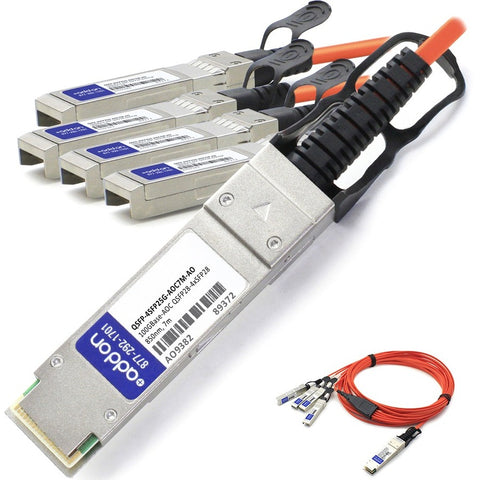 Add-on Addon Cisco Compatible Taa Compliant 100gbase-aoc Qsfp28 To 4xsfp28 Direct Attac