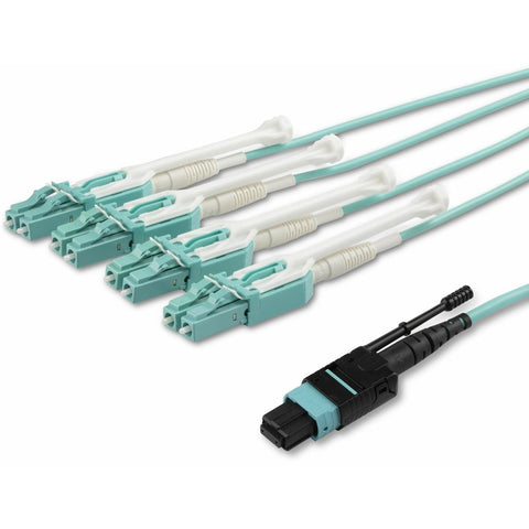 Startech 5m (16.4ft) Mtp(f)/pc To 4x Lc/pc Duplex Breakout Om3 Multimode Fiber Optic Cabl
