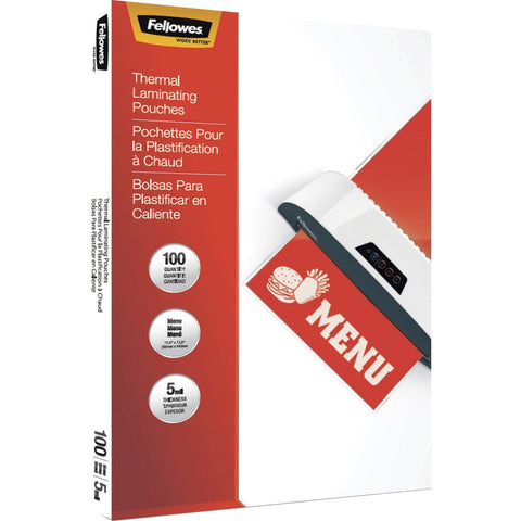 Fellowes, Inc. Thermal Laminating Pouches Menu 5mil - 100pk Na