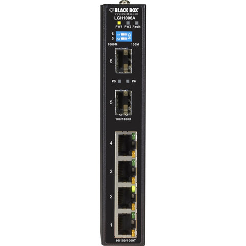 Black Box Four 10/100/1000 Mbps Rj-45 Ports And Two 100/1000base-x Sfp Slots. Use In Appli