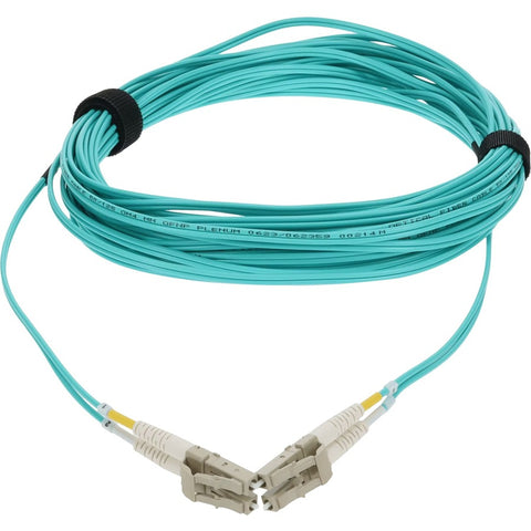 Add-on 10m Lc To Lc Aqua Om4 Duplex Ofnp (plenum-rated) Fiber Patch Cable