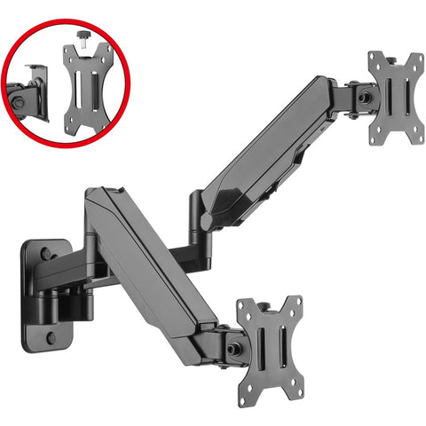 Siig, Inc. Premium Aluminum Gas Spring Wall Mount - Dual Monitor