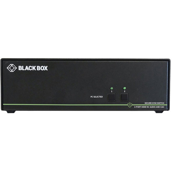 Black Box Secure Kvm Switch, Niap 3.0 Certified-2-port, Dual-monitor, Hdmi 4k60, Usb, Audi