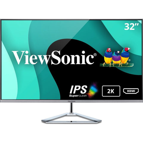 Viewsonic 32   (31.5   Viewable) Wqhd Ips Monitor With A Stylish Ultra-slim Frameless Desi
