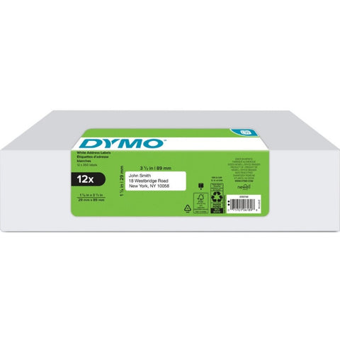 Newell-dymo Labelwriter -1-1/8 X 3-1/2- 28mm X 89mm Whtadr 350ct12pk-6 Rl , Blac