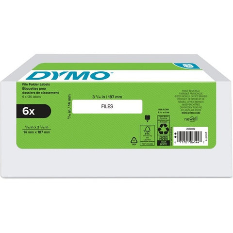 Dymo Dy Lw 9/16in X 3-7/16in Wht File 130ct 6pk (30327)