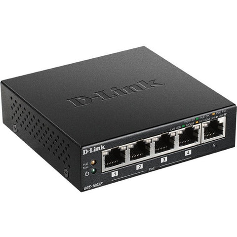 D-link Systems D-link Dgs-1005p Unmanaged 5 Port Poe Switch With 30w Poe Ports 1-4. 60w Power B