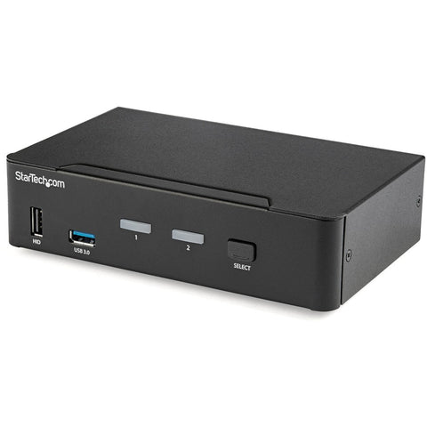 Startech 2 Port Displayport Kvm Switch W/usb Hub Hotkey/push Button Switching - 3840 X 21
