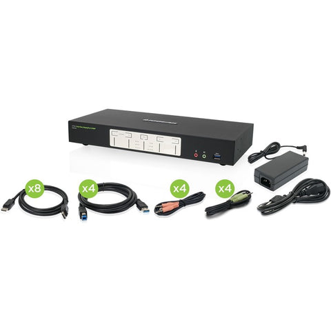 Iogear 4-port 4k Dual Displayport Kvm Taa Compliant