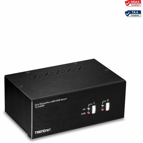 Trendnet Inc Trendnet Tk-240dp - 2-port Dual Monitor Displayport Kvm Switch - Usb, 3.5mm Jack