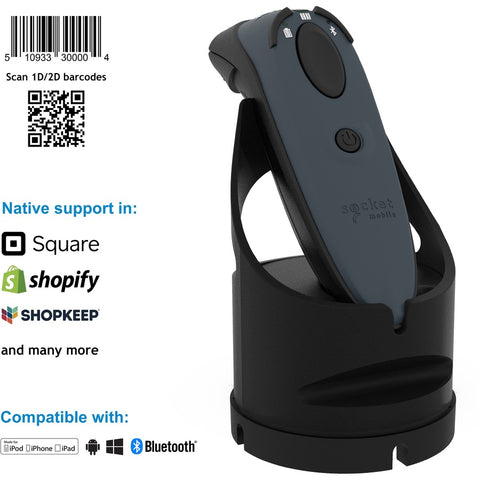 Socket Mobile, Inc. Durascan D740, Performance Barcode Reader, Gray & Charging Dock