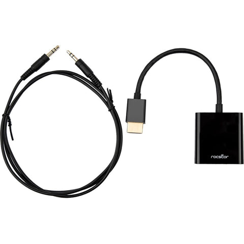 Rocstor Premium Hdmi To Vga & 3.5mm Audio Adapter Hdmi-m/vga - 1x Hdmi Type A Male Digit