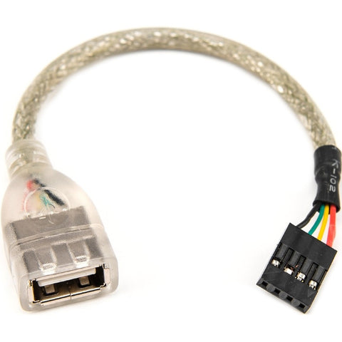 Rocstor Premium 6in Usb 2.0 Cable - Usb A Female To Usb Motherboard 4 Pin Header F/f - 6