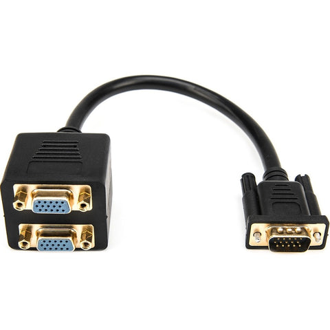 Rocstor Premium 1 Ft (0.3m) Vga To 2x Vga Video Splitter Cable M/f - Db-15 Male - Db-15