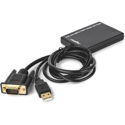 Rocstor Premium Vga To Hdmi Adapter With Usb Audio 3.5mm & Power - Portable - 1080p - Hd
