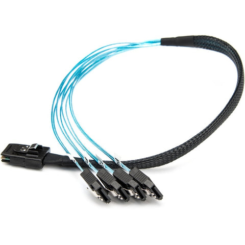 Rocstor Premium 20in Serial Attached Scsi Sas Cable - Sff-8087 To 4x Latching Sata - Sas