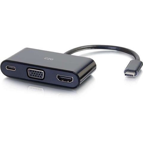 C2g Multiport Adapter - Usb-c Left Connector - Male Left Gender - Usb-c,hdmi,vga Rig
