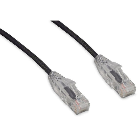 Enet Solutions, Inc. Cat6 Black 15ft Slim 28awg W/clear Boot