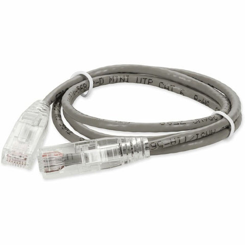 Add-on 4ft Gray Cat 6 Slim Pvc Ethernet Cable Snagless Clear-claw Rj-45 M/m