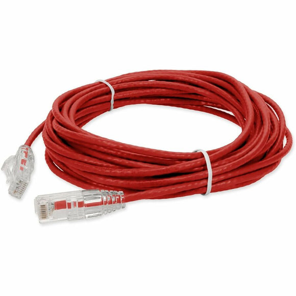 Add-on 40ft Red Cat 6 Slim Pvc Ethernet Cable Snagless Clear-claw Rj-45 M/m