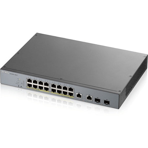 Zyxel Communications Gs1350-18hp - 16-port Gigabit Poe+ L2 Web Managed Switch (250w) W/2 Sfp Uplink W