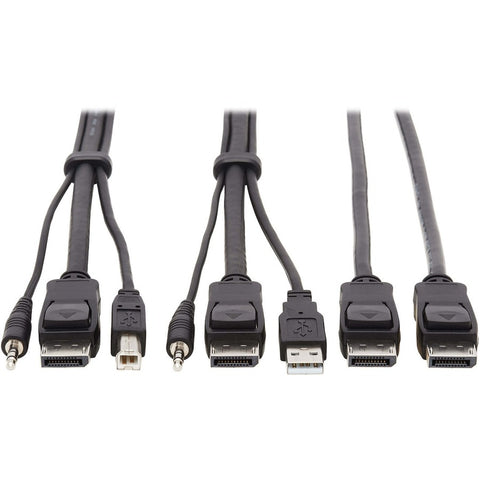 Eaton Dual Displayport Kvm Cable Kit - Dp, Usb, 3.5 Mm - Usb-a,3.5mm,displayport Left