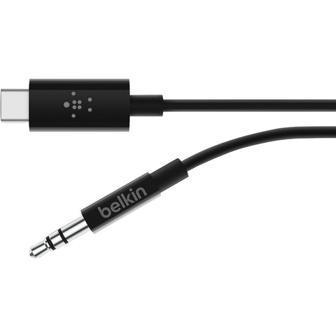 Belkin International Inc Belkin F7u079bt03-blk 3.5mm Audio Cable With Usb-c Connector - Usb-c Left Connec