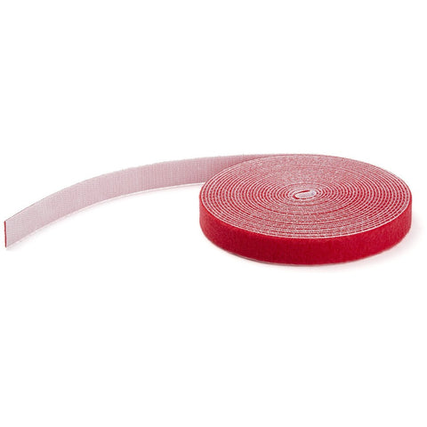 Startech 25ft Bulk Roll Of Red Hook And Loop Tape 3/4in (19 Mm) Wide - Cut To Needed Leng