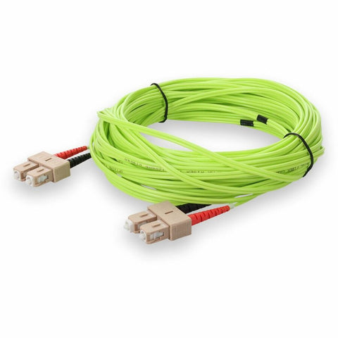Add-on 15m Sc To Sc Lime Green Om5 Duplex Ofnr (riser-rated) Fiber Patch Cable