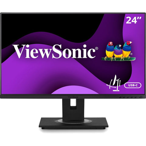 Viewsonic 24 (23.8 Viewable) Usb-c Docking Monitor With Built-in Ethernet And Advanced Erg