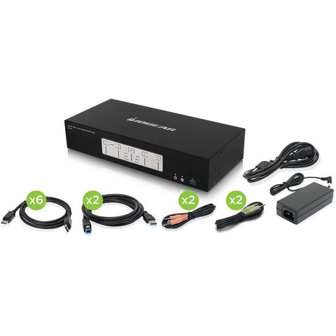 Iogear 4-port 4k Triple View Displayport Kvmp Switch (taa) Taa Compliant