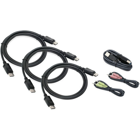Iogear Triple View Displayport Cable Set With Usb And Audio Taa Compliant