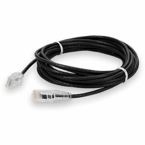 Add-on Addon 14ft Black Cat 6a Slim Pvc Ethernet Cable Snagless Clear-claw Rj-45 M/m