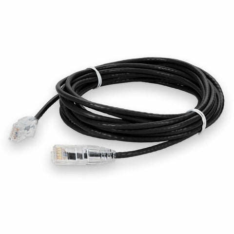 Add-on Addon 14ft Black Cat 6a Slim Pvc Ethernet Cable Snagless Clear-claw Rj-45 M/m
