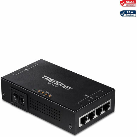 Trendnet Inc 65w 4-port Gigabit Poe+ Injector- Connects Poe Devices Up To 100m (328 Ft.) Away