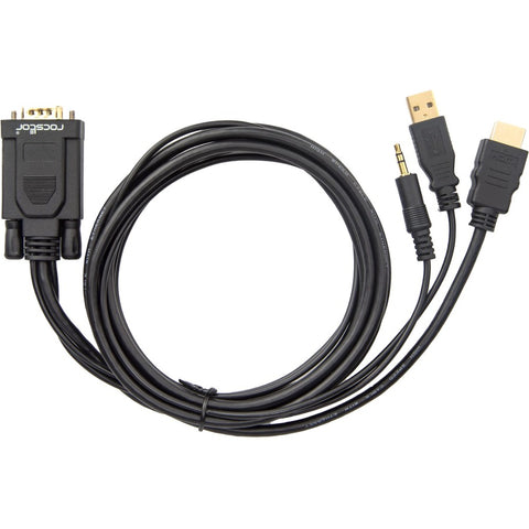 Rocstor Premium 6ft (1.83m) Hdmi To Vga Converter Cable With Power And Audio Support M/m