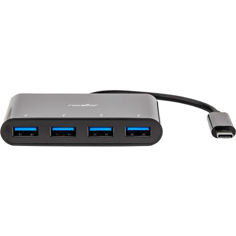 Rocstor Premium Slim Portable 4 Port Hub - Usb-c To 4x Usb-a Slim Hub - Usb 3.0