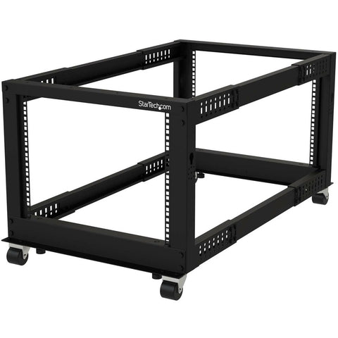 Startech 8u Open Frame Server Rack W/ Adjustable Mounting Depth Of 22in-40in & 18in Tall