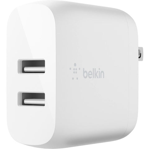 Belkin International Inc Wcb002dqwh - Wall Charger - 24watt - Usb-a - 2-year Warranty