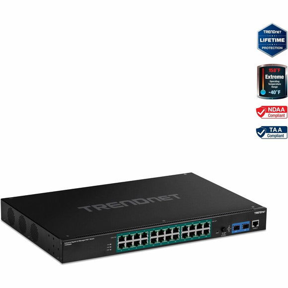 Trendnet Inc 26-port Industrial Gigabit L2 Managed Poe+ Rackmount Switch