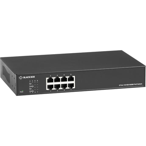 Black Box Gigabit Ethernet (1000-mbps) Poe+ Switch - (8) 10/100/1000-mbps Copper Rj45 Poe+
