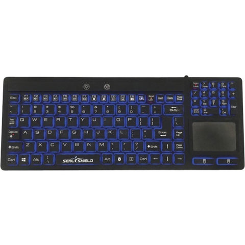 Seal Shield Seal Touch Glow Silicone Wired Keyboard Edge Illuminated Keys With Touch Pad Dis