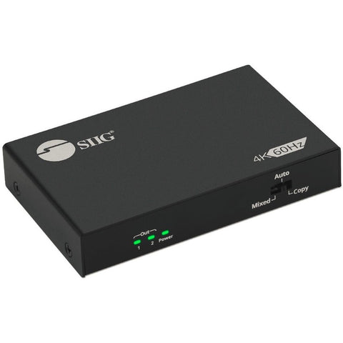 Siig, Inc. 2-port Hdmi Splitter, 18gbps 4k 60hz Hdr, Distributes 4k Hdmi Video/audio Signal
